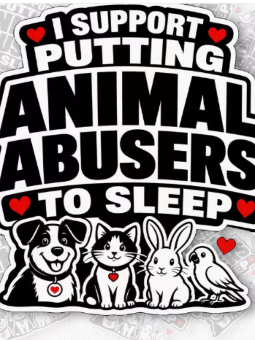 Don't Tolerate It! Animal Abuse Sticker - Picture 1 of 3